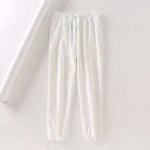 White casual drawstring Joggers